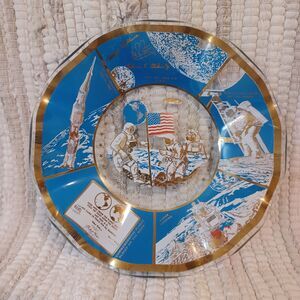 1969 First Lunar Landing Souvenir Dish Kennedy Space Center Nasa